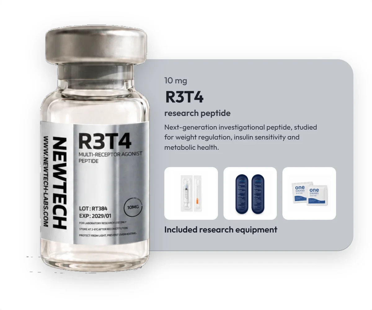 R3T4 10 mg vial, with the research equipment included in every order