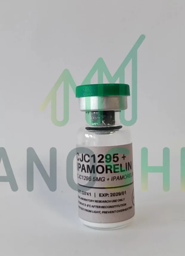 CJC-1295 + Ipamorelin 5 mg + 5 mg vial, lot CI-741, photographed by the laboratory