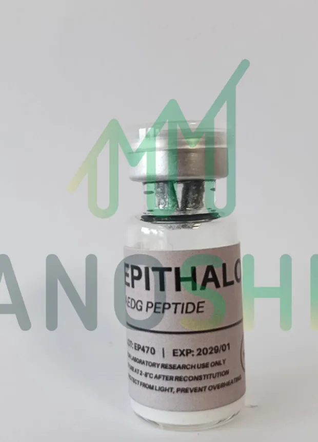 Epithalon 10 mg vial, lot EP-470, photographed by the laboratory