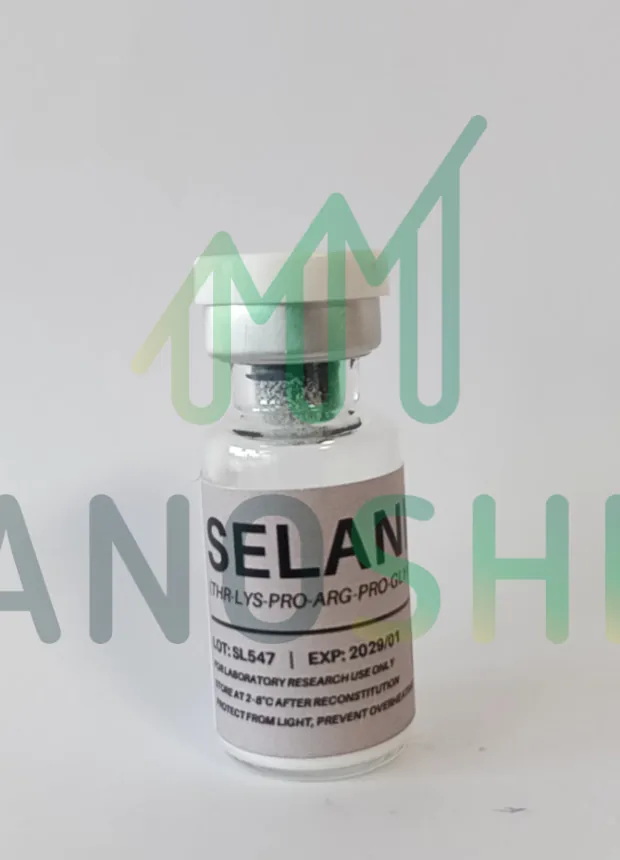 Selank 10 mg vial, lot SL-547, photographed by the laboratory