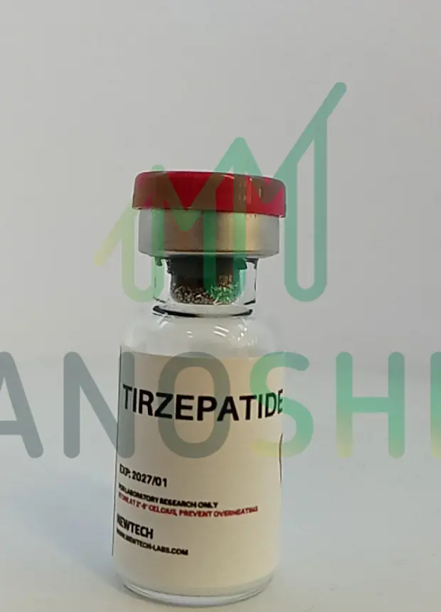 Tirzepatide 10 mg vial, batch 2029/1, photographed by the laboratory