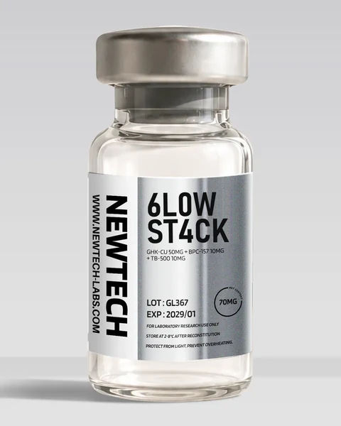 6L0W ST4CK (Glow Stack) 70 mg vial, product render