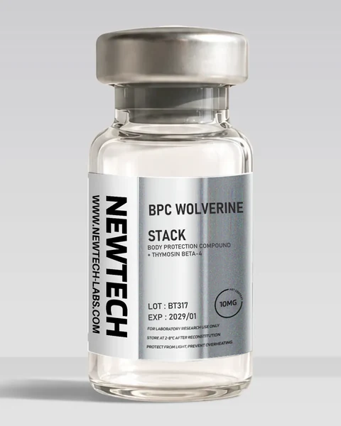 BPC Wolverine Stack (BPC-157 + TB-500) 5 mg + 5 mg vial, product render